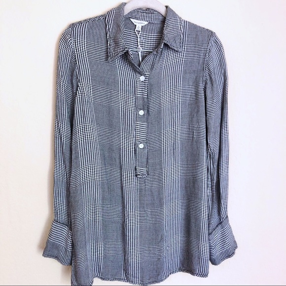 NWOT Max Studio Checked Button-down Top - Picture 2 of 6